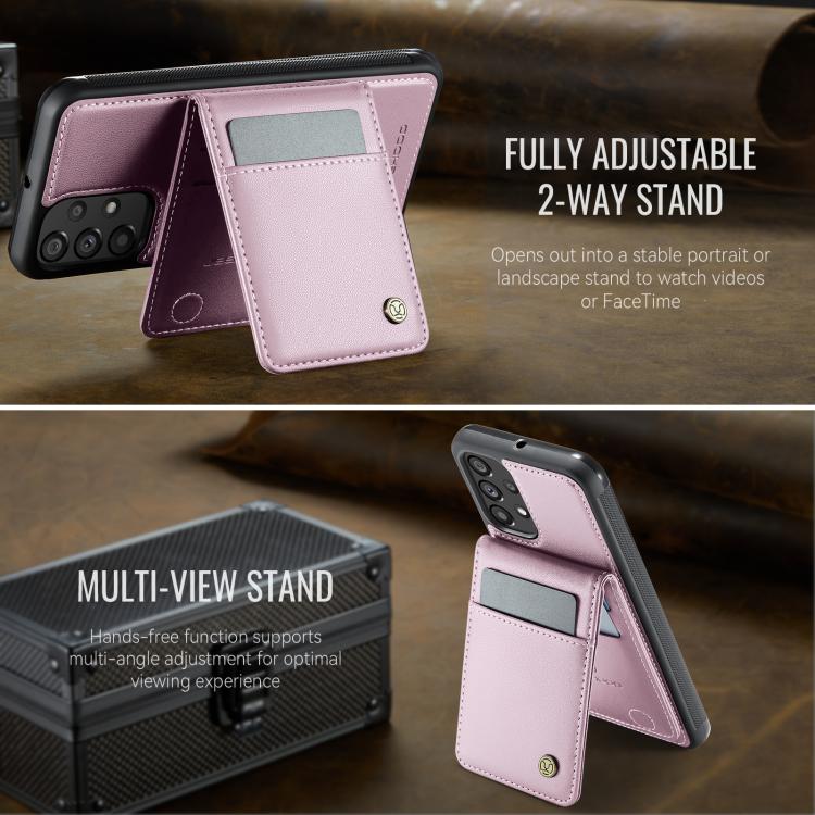 For Samsung Galaxy A23 4G / 5G JEEHOOD J06 British Style RFID MagSafe Card Bag PU Phone Case