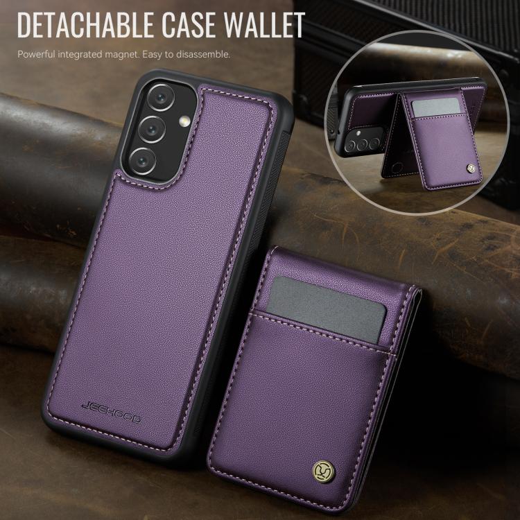 For Samsung Galaxy A34 5G JEEHOOD J06 British Style RFID MagSafe Card Bag PU Phone Case