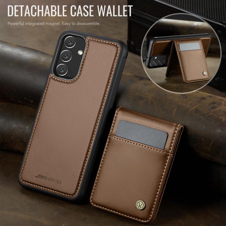 For Samsung Galaxy A34 5G JEEHOOD J06 British Style RFID MagSafe Card Bag PU Phone Case