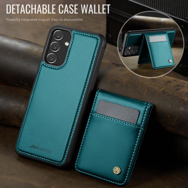 For Samsung Galaxy A34 5G JEEHOOD J06 British Style RFID MagSafe Card Bag PU Phone Case