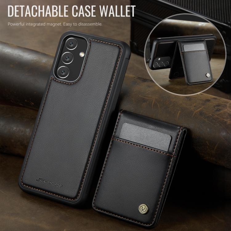 For Samsung Galaxy A34 5G JEEHOOD J06 British Style RFID MagSafe Card Bag PU Phone Case