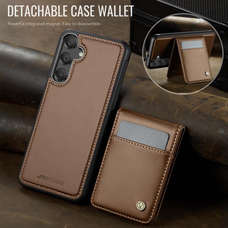 For Samsung Galaxy A55 5G JEEHOOD J06 British Style RFID MagSafe Card Bag PU Phone Case