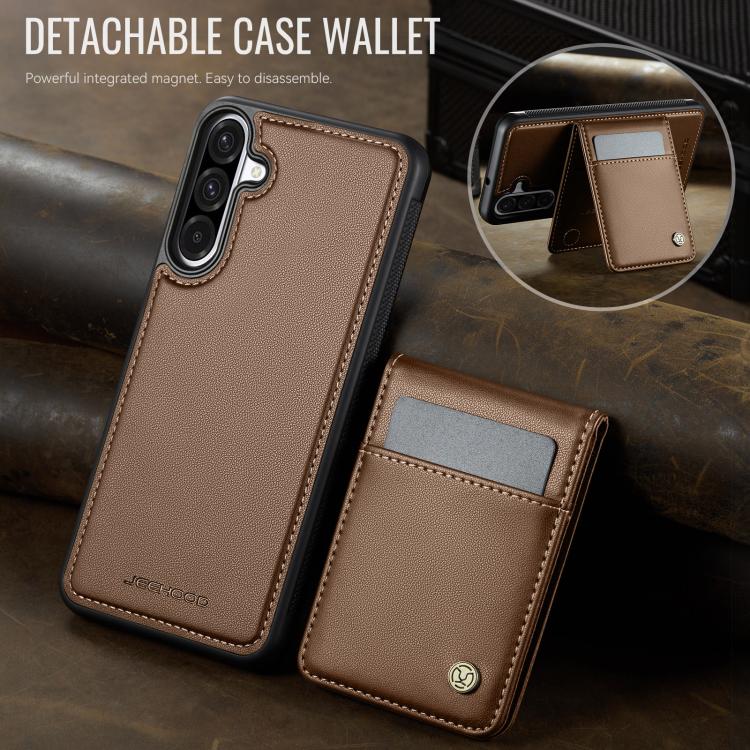 For Samsung Galaxy A26 5G JEEHOOD J06 British Style RFID MagSafe Card Bag PU Phone Case