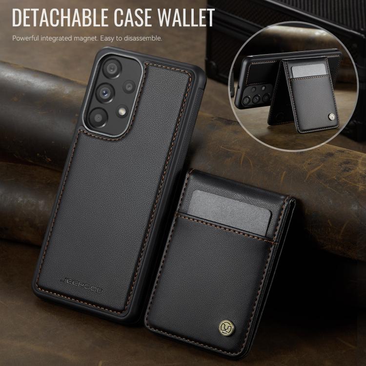 For Samsung Galaxy A33 5G JEEHOOD J06 British Style RFID MagSafe Card Bag PU Phone Case