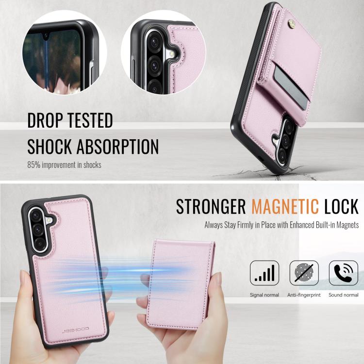 For Samsung Galaxy A36 JEEHOOD J06 British Style RFID MagSafe Card Bag PU Phone Case