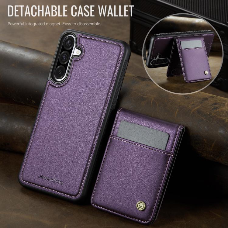 For Samsung Galaxy A56 5G JEEHOOD J06 British Style RFID MagSafe Card Bag PU Phone Case