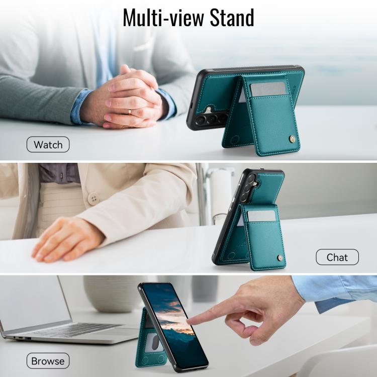 For Samsung Galaxy A37 5G JEEHOOD J06 British Style RFID MagSafe Card Bag PU Phone Case