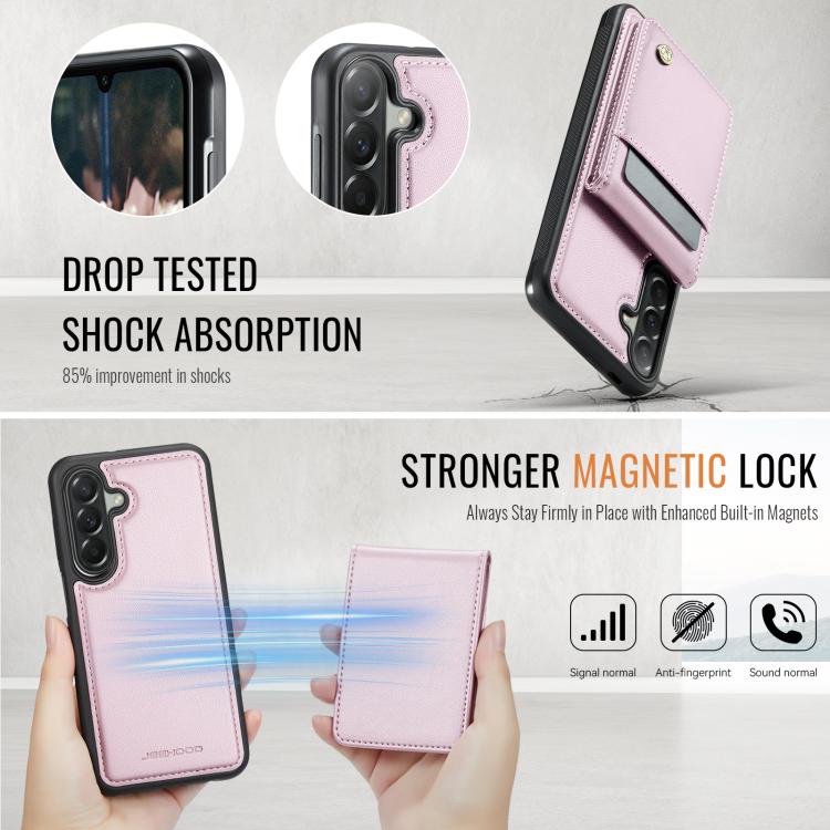 For Samsung Galaxy A37 5G JEEHOOD J06 British Style RFID MagSafe Card Bag PU Phone Case