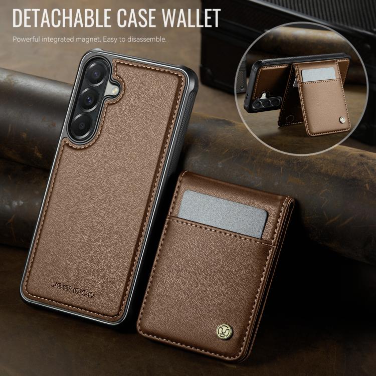 For Samsung Galaxy A57 5G JEEHOOD J06 British Style RFID MagSafe Card Bag PU Phone Case