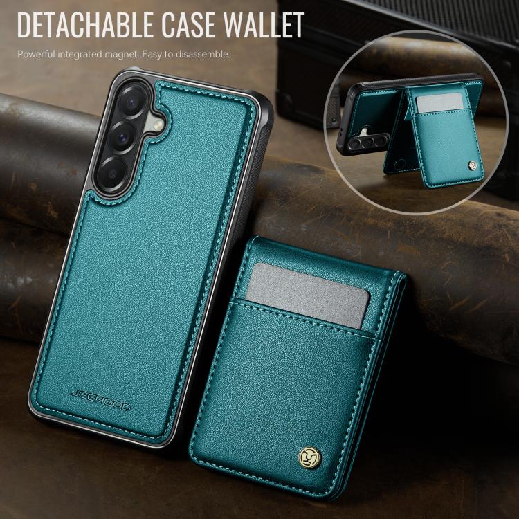 For Samsung Galaxy A57 5G JEEHOOD J06 British Style RFID MagSafe Card Bag PU Phone Case
