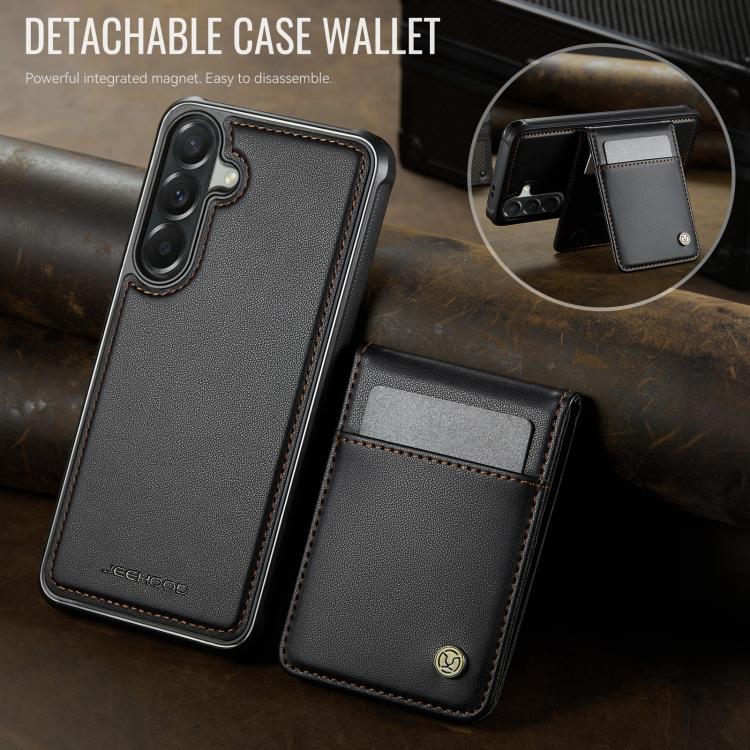For Samsung Galaxy A57 5G JEEHOOD J06 British Style RFID MagSafe Card Bag PU Phone Case