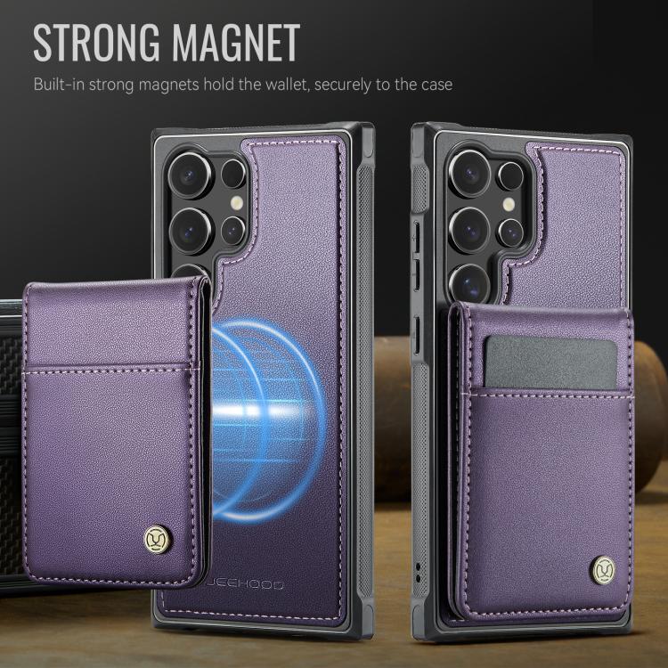 For Samsung Galaxy S23 Ultra 5G JEEHOOD J06 British Style RFID MagSafe Card Bag PU Phone Case