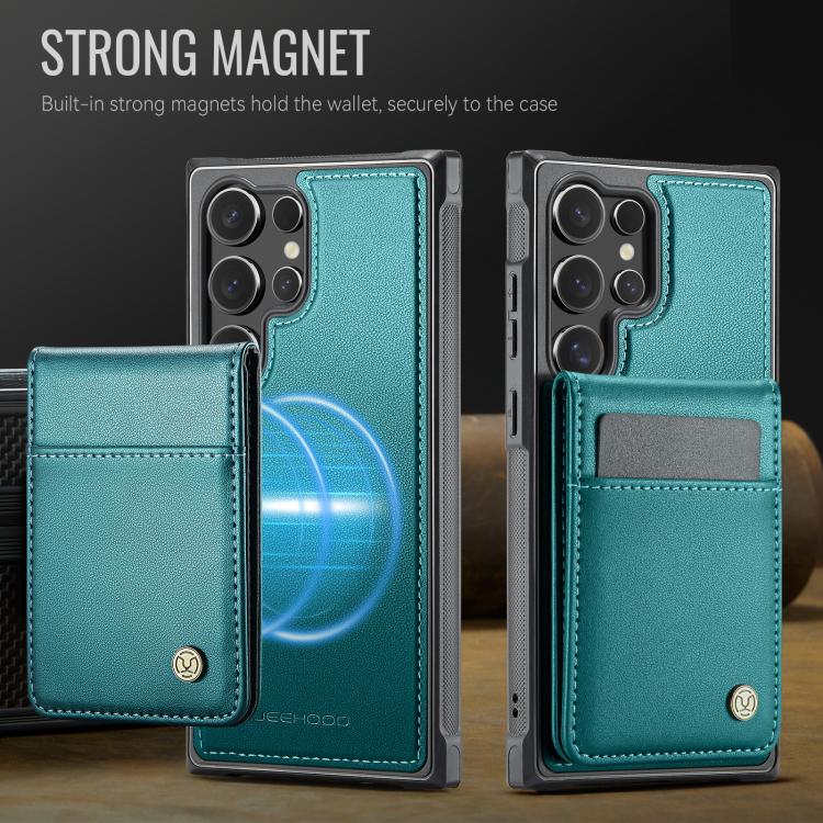 For Samsung Galaxy S23 Ultra 5G JEEHOOD J06 British Style RFID MagSafe Card Bag PU Phone Case