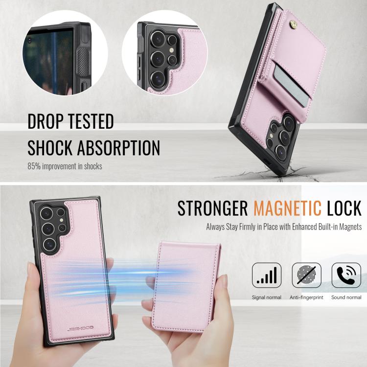 For Samsung Galaxy S23 Ultra 5G JEEHOOD J06 British Style RFID MagSafe Card Bag PU Phone Case