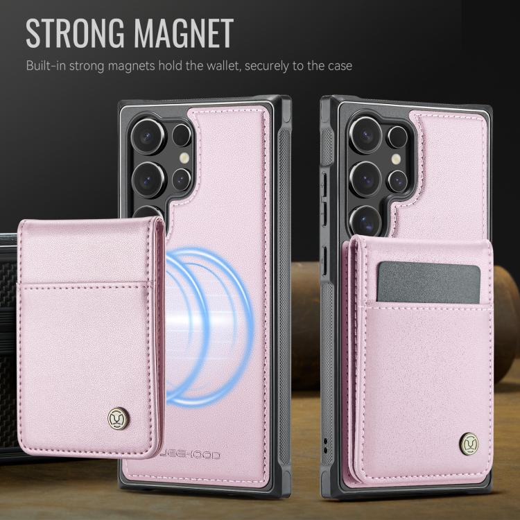 For Samsung Galaxy S24 Ultra 5G JEEHOOD J06 British Style RFID MagSafe Card Bag PU Phone Case