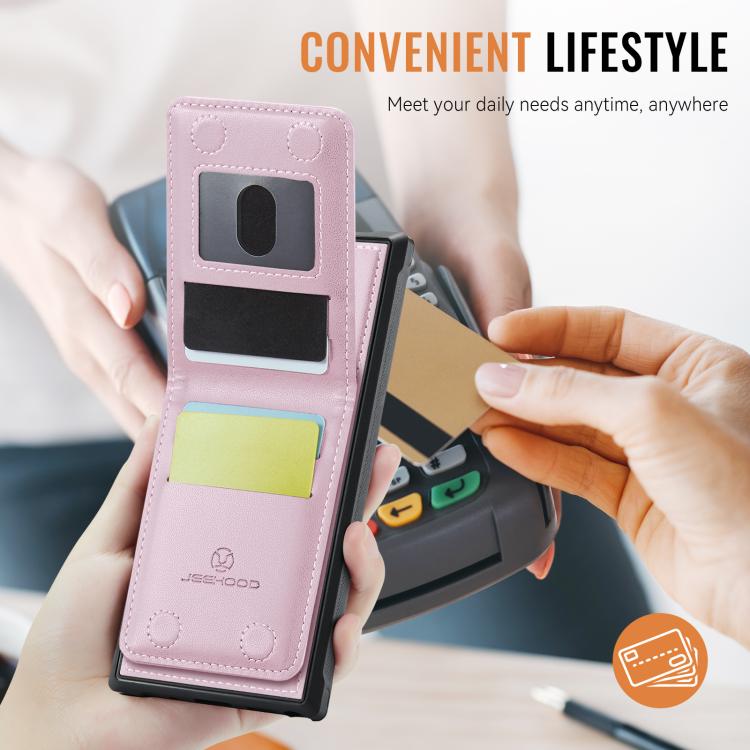 For Samsung Galaxy S24 Ultra 5G JEEHOOD J06 British Style RFID MagSafe Card Bag PU Phone Case