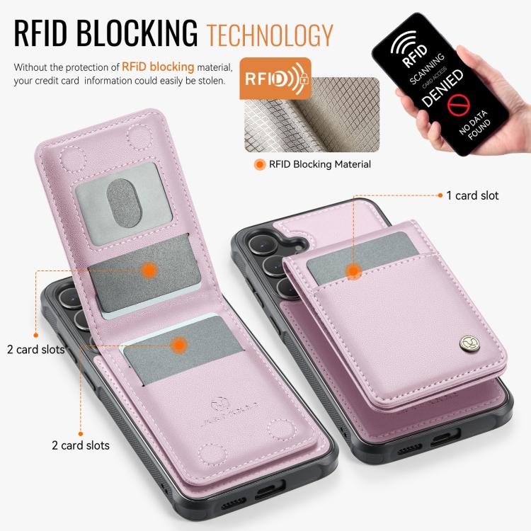 For Samsung Galaxy S24+ 5G JEEHOOD J06 British Style RFID MagSafe Card Bag PU Phone Case
