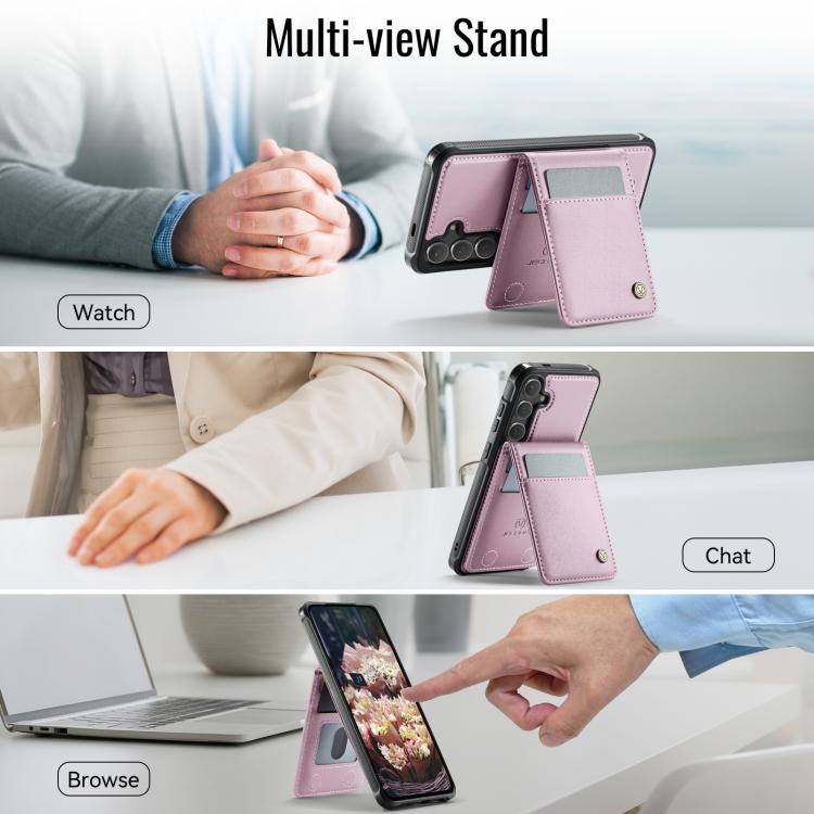 For Samsung Galaxy S24+ 5G JEEHOOD J06 British Style RFID MagSafe Card Bag PU Phone Case