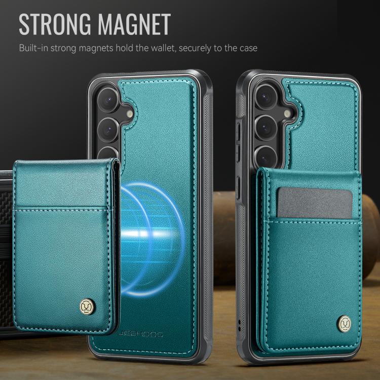 For Samsung Galaxy S24 5G JEEHOOD J06 British Style RFID MagSafe Card Bag PU Phone Case