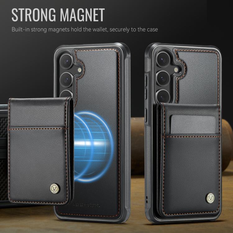 For Samsung Galaxy S24 5G JEEHOOD J06 British Style RFID MagSafe Card Bag PU Phone Case