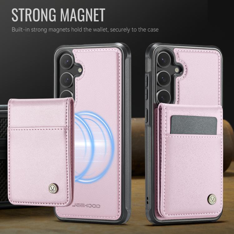 For Samsung Galaxy S24 5G JEEHOOD J06 British Style RFID MagSafe Card Bag PU Phone Case