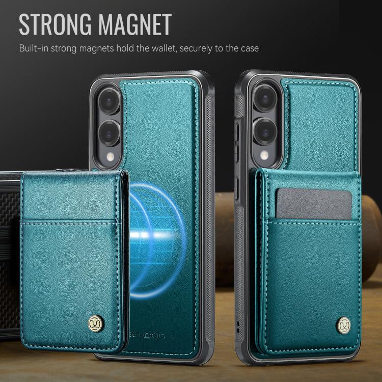 For Samsung Galaxy S25 Edge 5G JEEHOOD J06 British Style RFID MagSafe Card Bag PU Phone Case