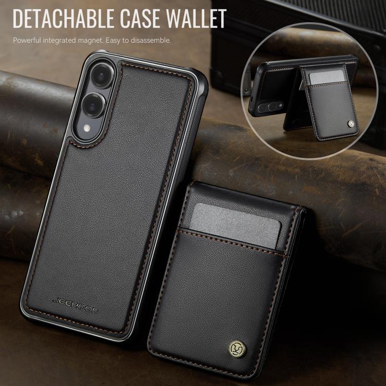 For Samsung Galaxy S25 Edge 5G JEEHOOD J06 British Style RFID MagSafe Card Bag PU Phone Case