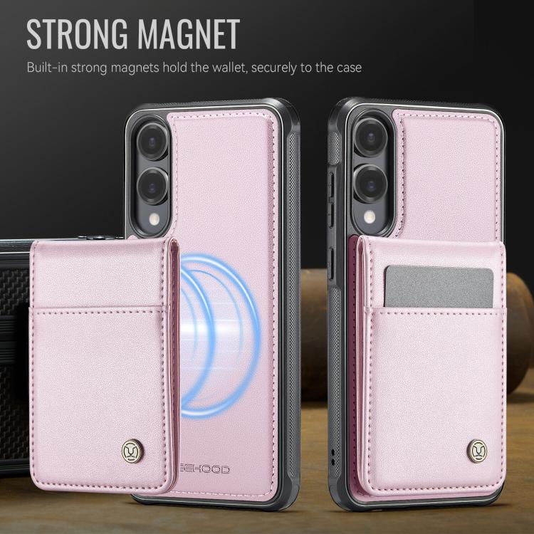 For Samsung Galaxy S25 Edge 5G JEEHOOD J06 British Style RFID MagSafe Card Bag PU Phone Case