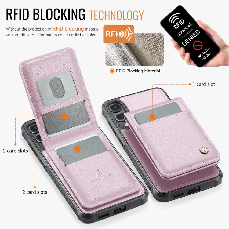 For Samsung Galaxy S25 Edge 5G JEEHOOD J06 British Style RFID MagSafe Card Bag PU Phone Case
