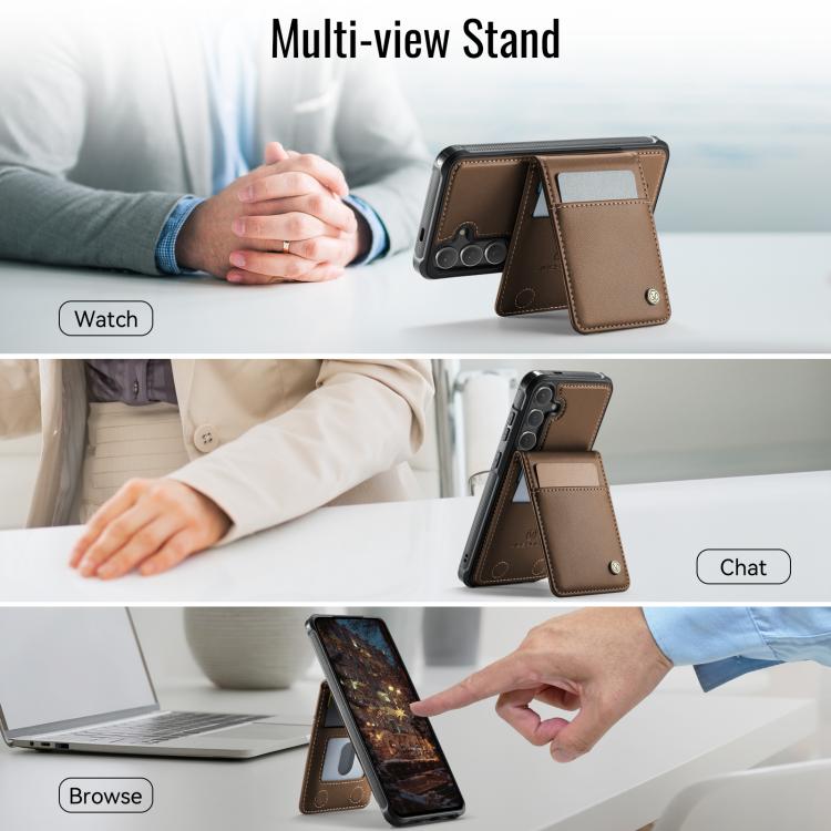 For Samsung Galaxy S26+ 5G JEEHOOD J06 British Style RFID MagSafe Card Bag PU Phone Case