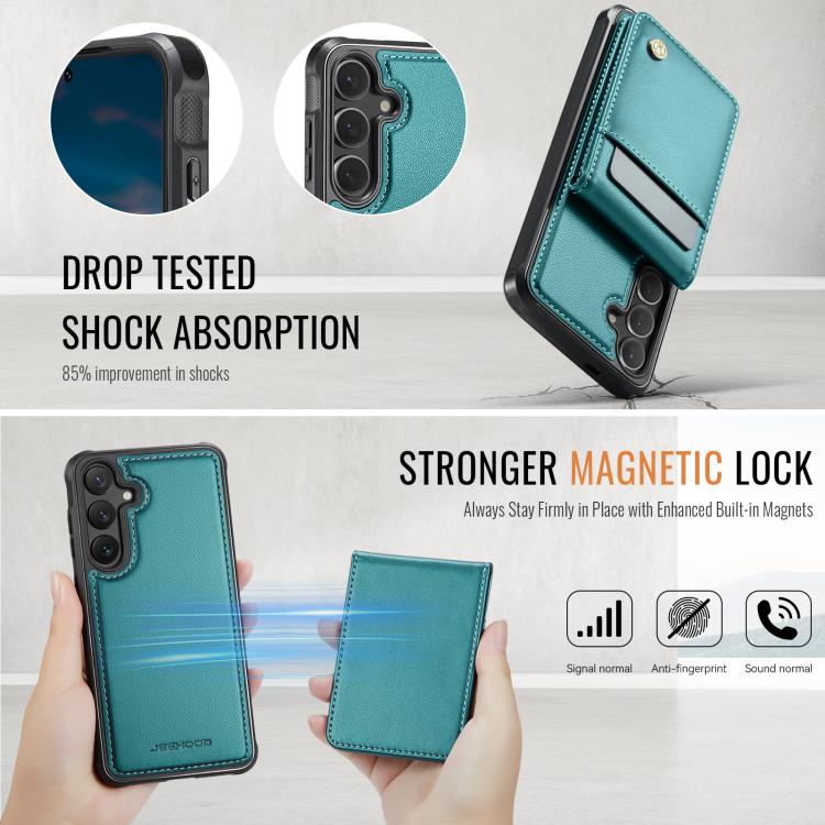 For Samsung Galaxy S26+ 5G JEEHOOD J06 British Style RFID MagSafe Card Bag PU Phone Case