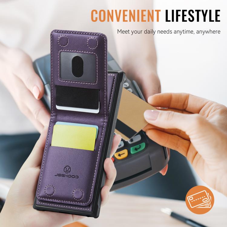 For Samsung Galaxy S26 Ultra 5G JEEHOOD J06 British Style RFID MagSafe Card Bag PU Phone Case