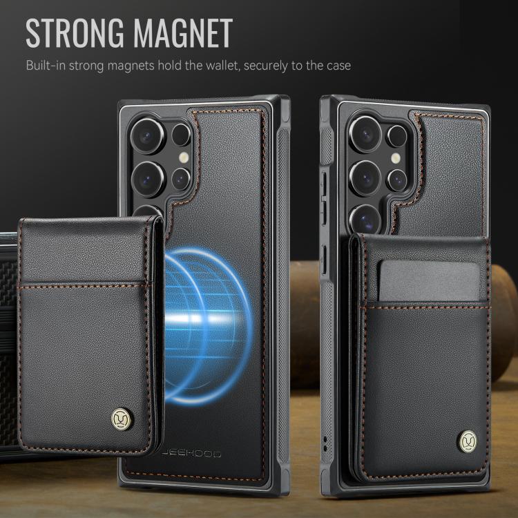 For Samsung Galaxy S26 Ultra 5G JEEHOOD J06 British Style RFID MagSafe Card Bag PU Phone Case