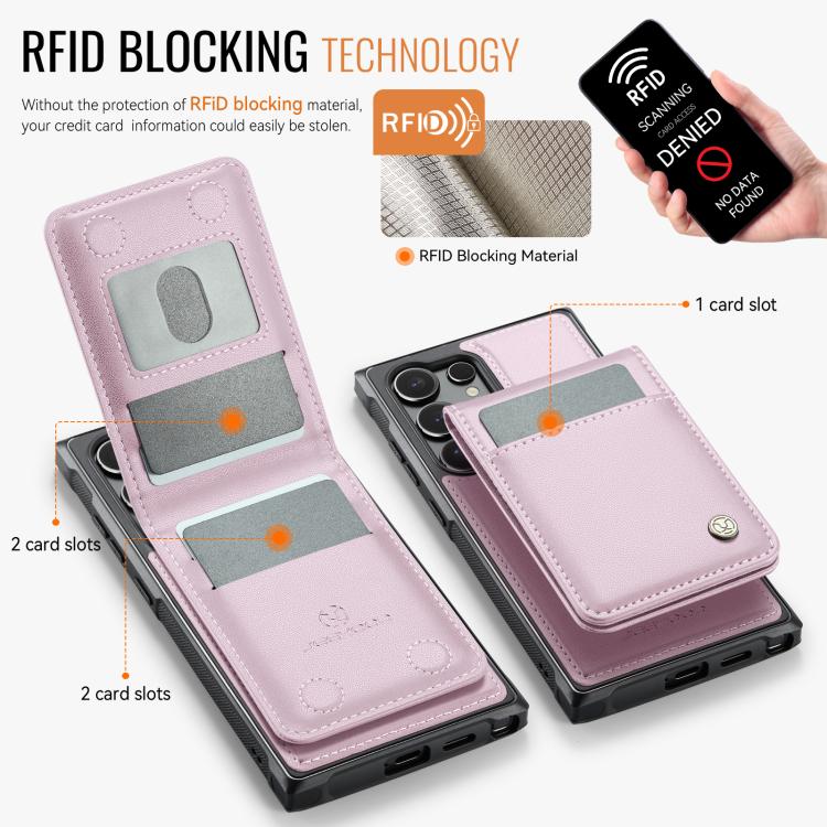 For Samsung Galaxy S26 Ultra 5G JEEHOOD J06 British Style RFID MagSafe Card Bag PU Phone Case