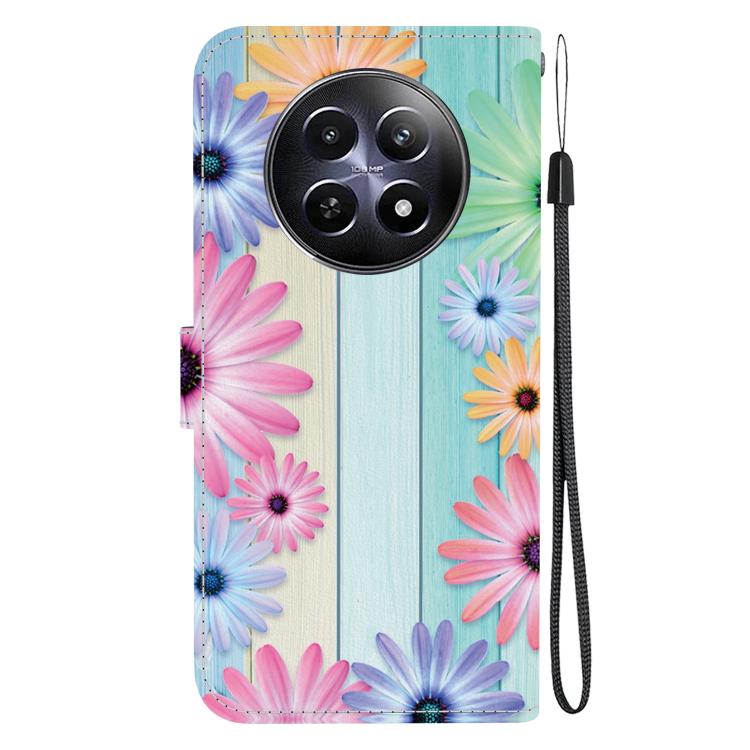 For Realme 12 5G Crystal Texture Colored Drawing Leather Phone Case