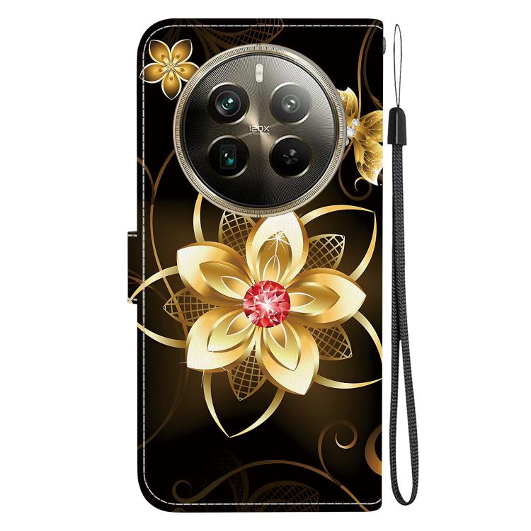 For Realme 12 Pro+ Global Crystal Texture Colored Drawing Leather Phone Case