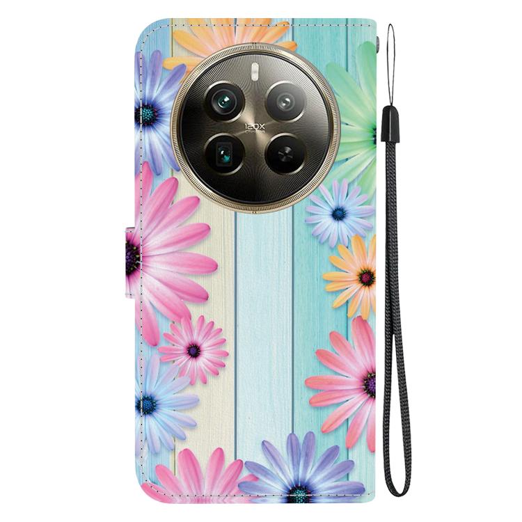 For Realme 12 Pro+ Global Crystal Texture Colored Drawing Leather Phone Case