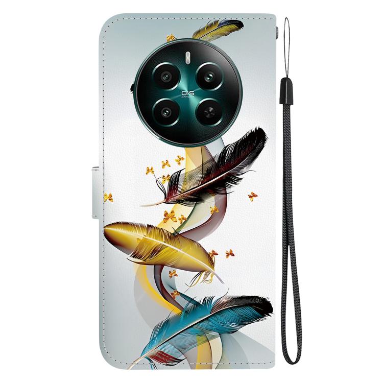For Realme 12+ Crystal Texture Colored Drawing Leather Phone Case
