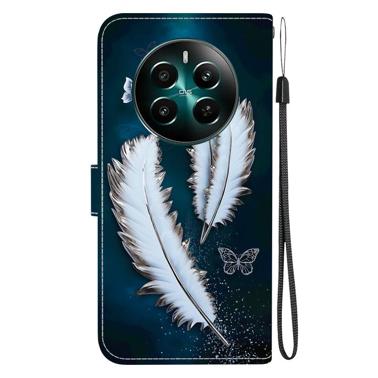 For Realme 12+ Crystal Texture Colored Drawing Leather Phone Case