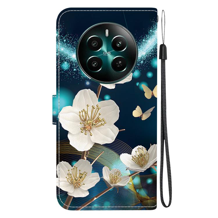 For Realme 12+ Crystal Texture Colored Drawing Leather Phone Case