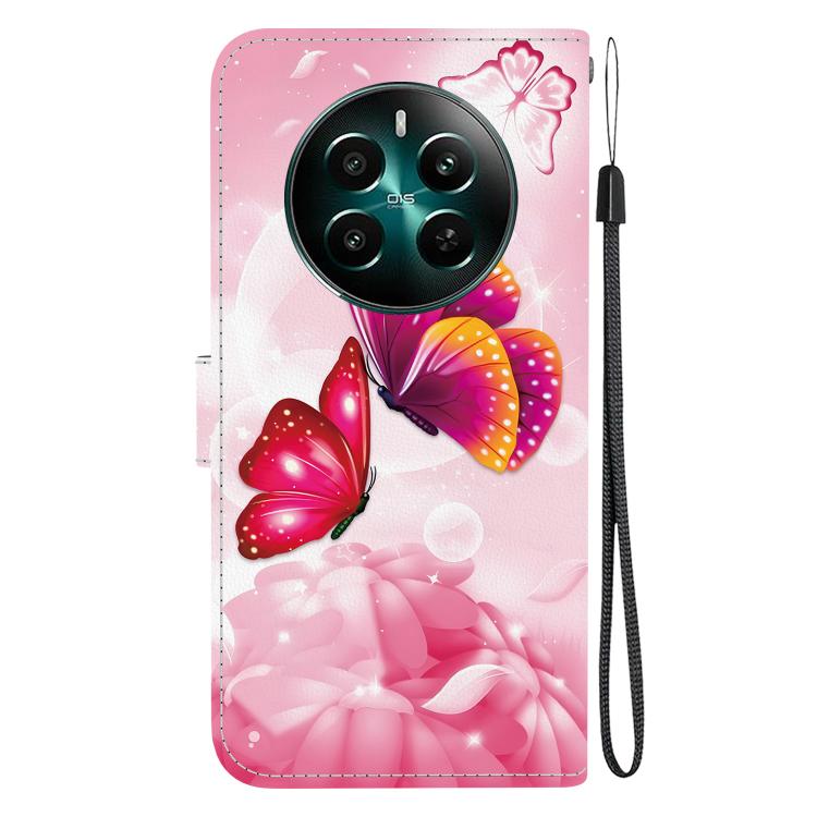 For Realme 12+ Crystal Texture Colored Drawing Leather Phone Case