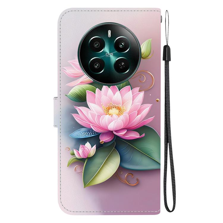 For Realme 12+ Crystal Texture Colored Drawing Leather Phone Case
