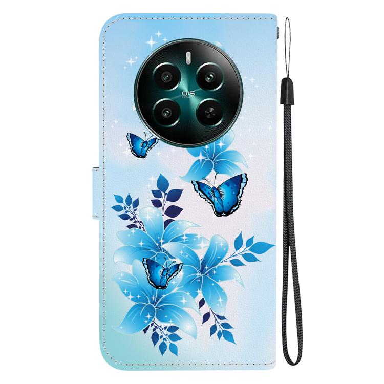 For Realme 12+ Crystal Texture Colored Drawing Leather Phone Case