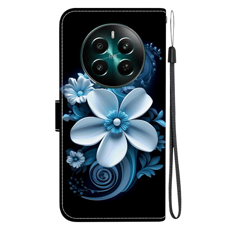 For Realme 12+ Crystal Texture Colored Drawing Leather Phone Case