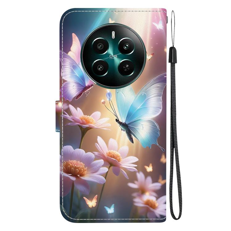 For Realme 12+ Crystal Texture Colored Drawing Leather Phone Case
