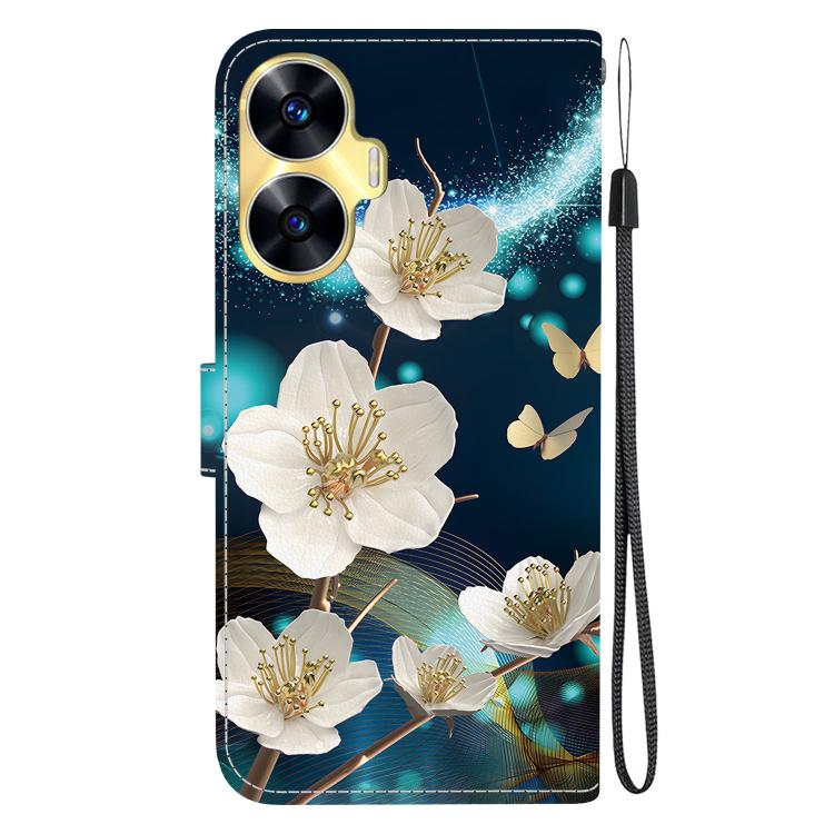 For Realme C55 / Narzo N55 Crystal Texture Colored Drawing Leather Phone Case