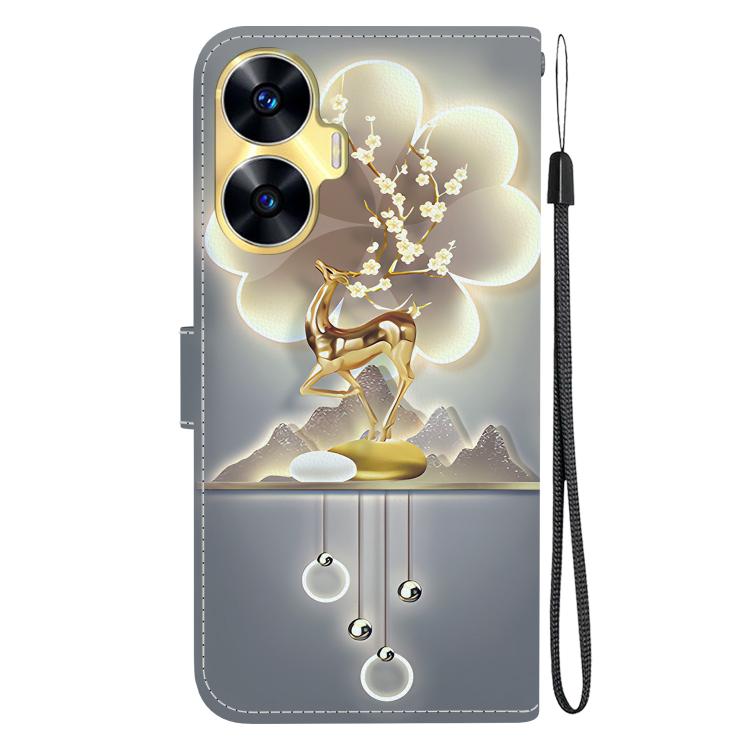 For Realme C55 / Narzo N55 Crystal Texture Colored Drawing Leather Phone Case
