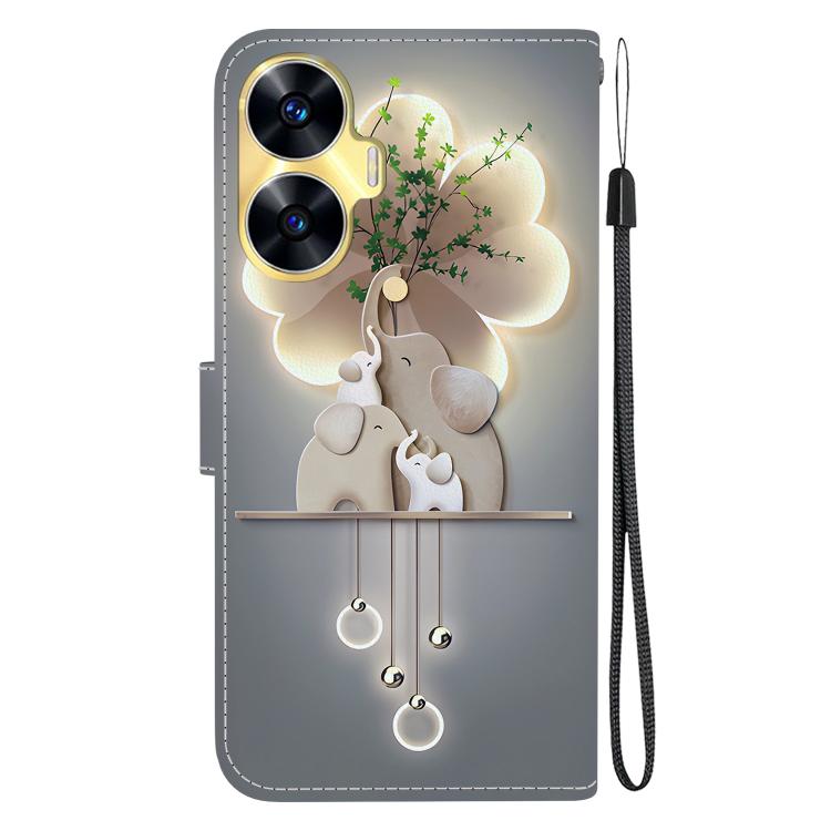 For Realme C55 / Narzo N55 Crystal Texture Colored Drawing Leather Phone Case