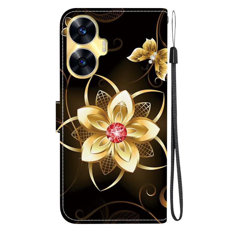 For Realme C55 / Narzo N55 Crystal Texture Colored Drawing Leather Phone Case