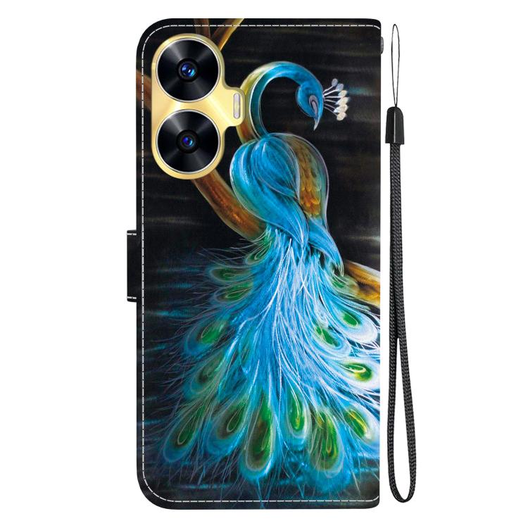 For Realme C55 / Narzo N55 Crystal Texture Colored Drawing Leather Phone Case